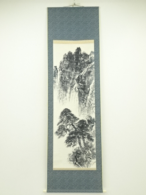 道具 ] - 道具 草泉筆 水墨山水 肉筆紙本掛軸（保護箱） | ネット